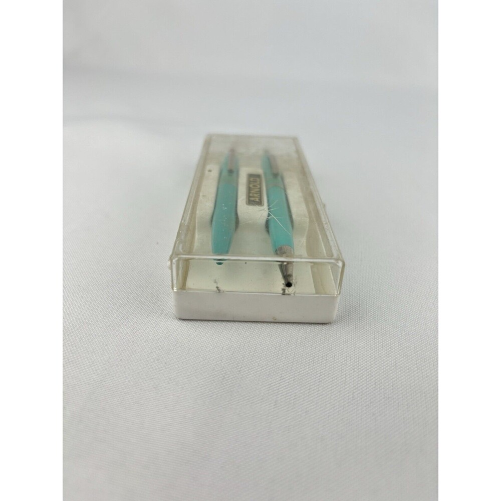 2 Vintage Arnold Pen & Pencil ? Combos Set USA Mint Green In Plastic Case - Picture 9 of 12